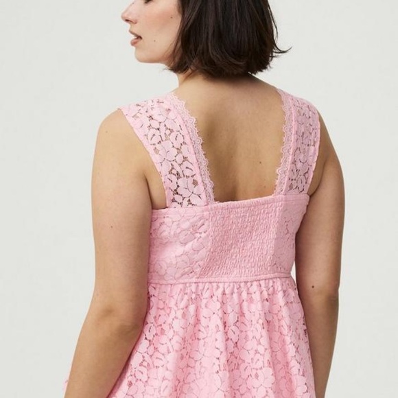 Torrid Pink Lace Peplum Top - Picture 3 of 4